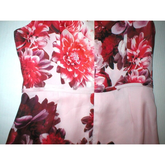 NWT New Designer Carolina Herrera $2490 Pink Silk Dress Flowers Red 12 Womens - Picture 11 of 12